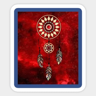 Spiritual Colorful Dream Catcher Feather Sticker